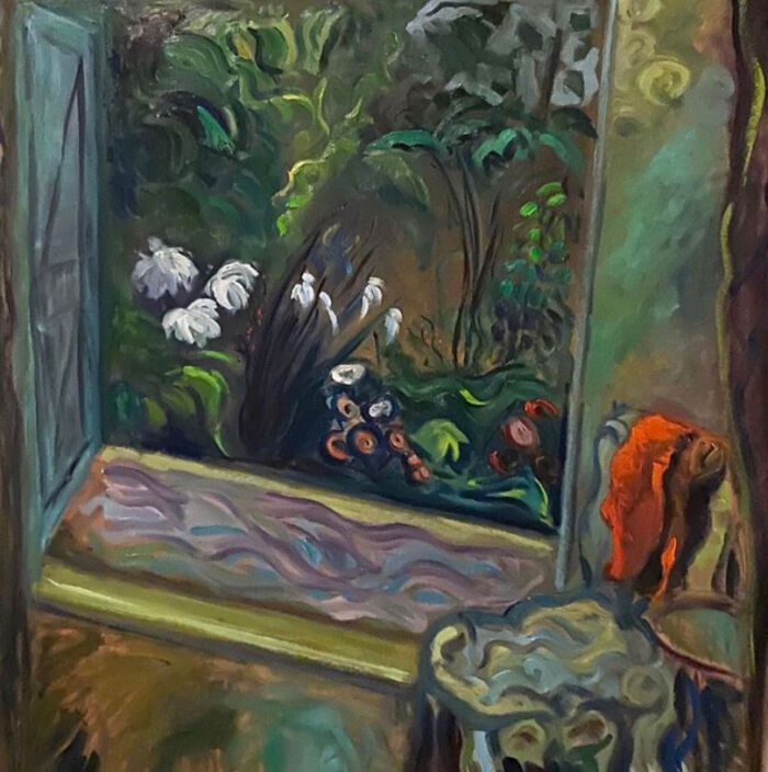 Oil painting - Floral Garden Painting - A rest before nature - after Grant - 100 x 86cm - oil on board