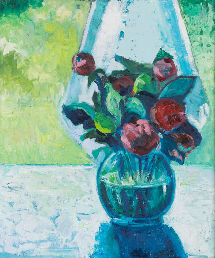 oil painting - floral - summer reflection as the light enters in 60 x 50cm oil on board - by Emily McCormack