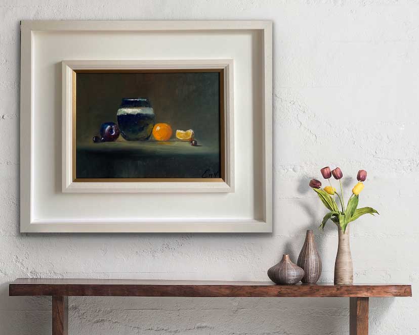 Citrus and Plum - original still life oil painting