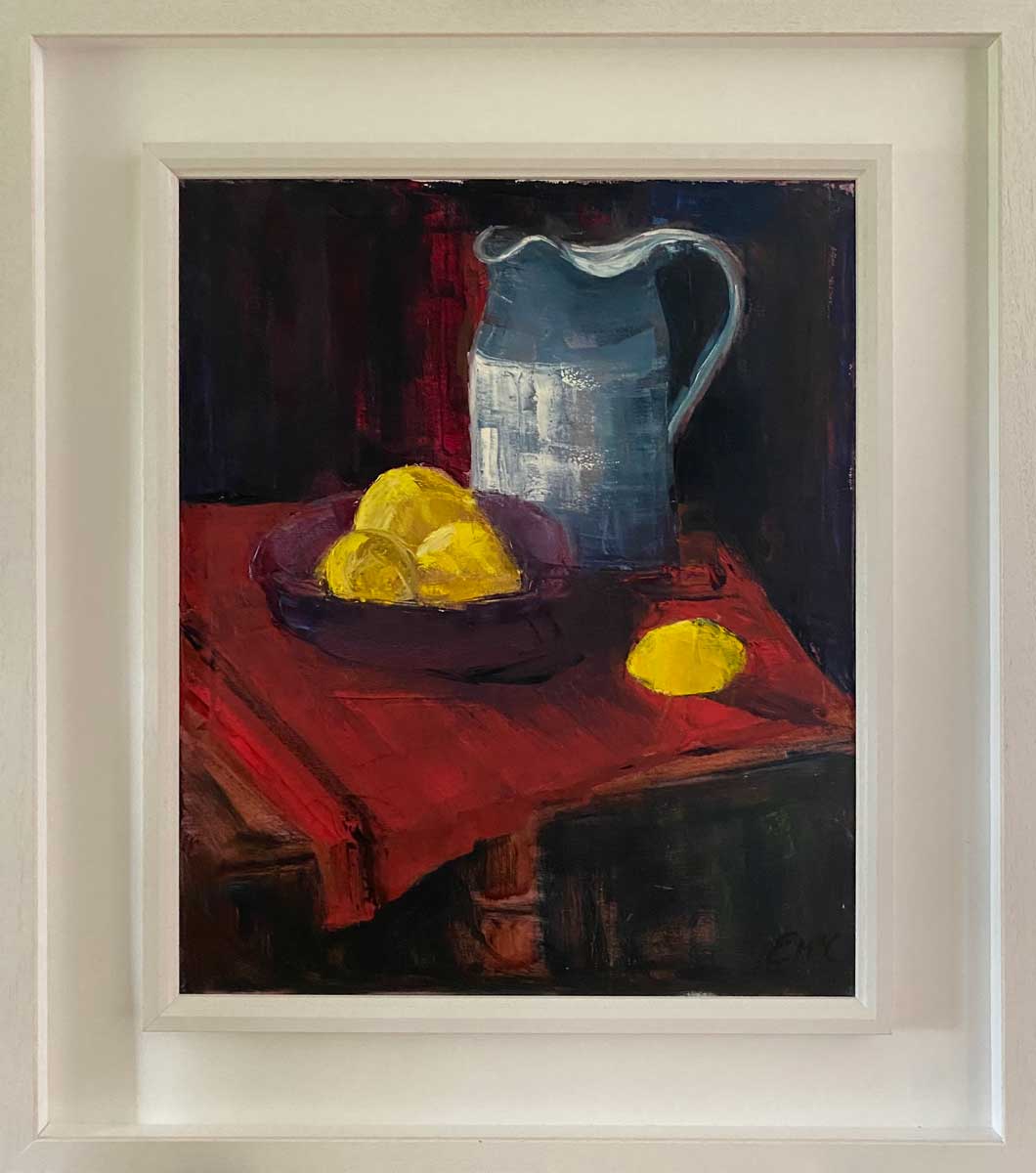 Lemons and Jug - original still life oil painting