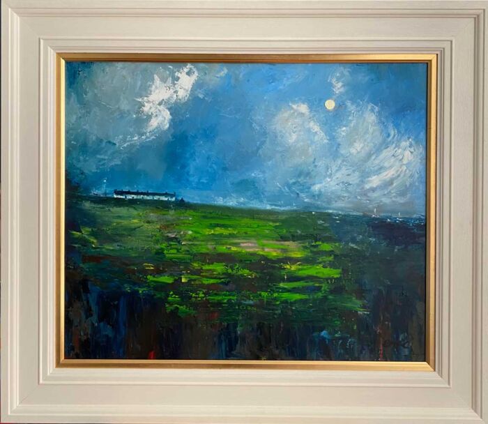 nestled among the clouds an Irish landscape painting