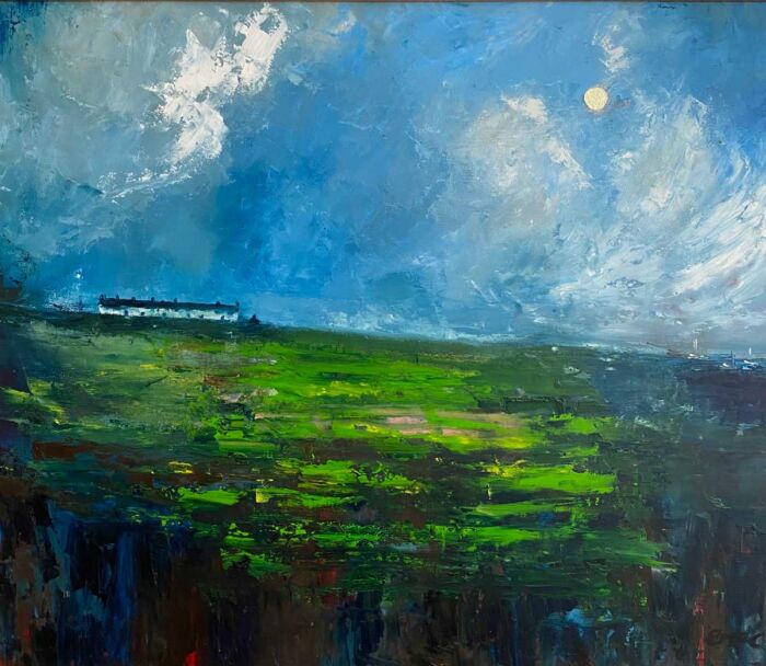 Nestled among the clouds an Irish landscape painting