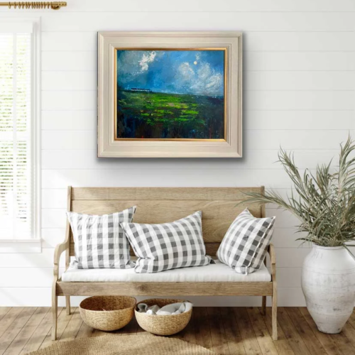Nestled among the clouds an Irish landscape painting
