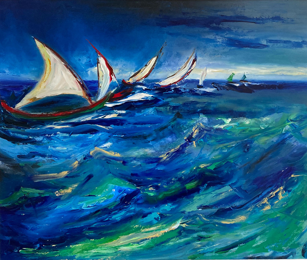 RIDING THE WAVES - after Van Gogh