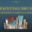 Row of colourful oil painting brushes on a dark teal background with the title ‘Oil Painting Brushes: A Beginner’s Guide’ by artist Emily McCormack
