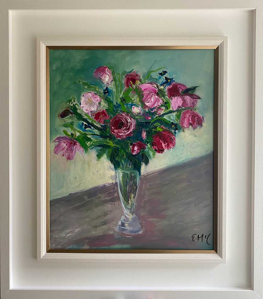 Oil painting - Floral - Just say it with roses, I love you - Framed