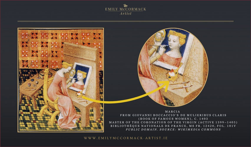 oil painting palettes historically in the hand of women