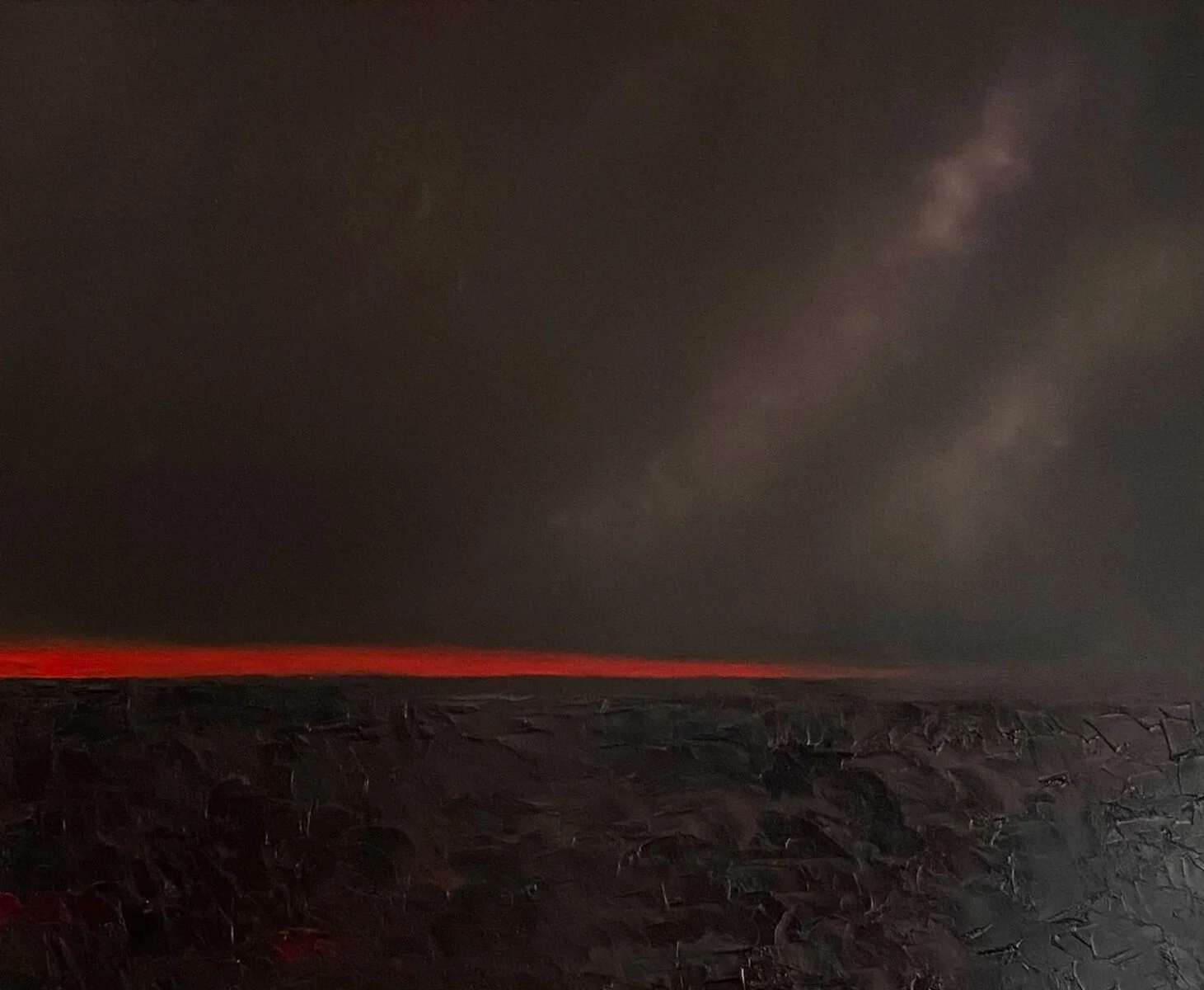 Brilliant red skyline over the bog Brilliant red skyline over the bog - oil painting by Emily McCormack