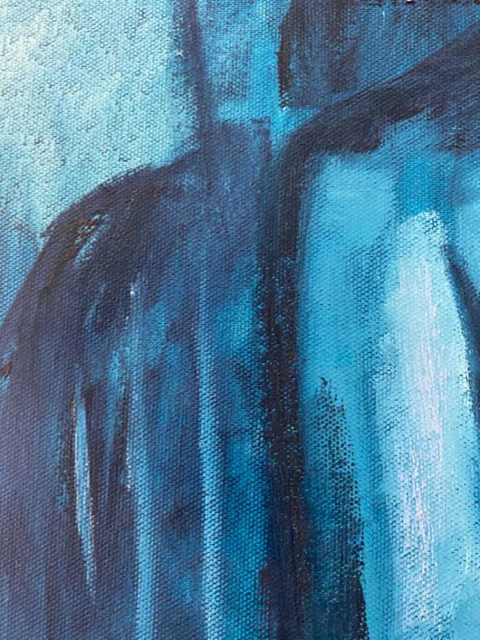 contemplation - oil painting - close up