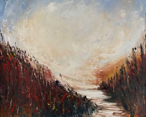 DOWN BY THE REED BED - oil painting