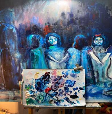 ring a ring a rosie – oil painting in the workshop ring a ring a rosie - oil painting in the workshop