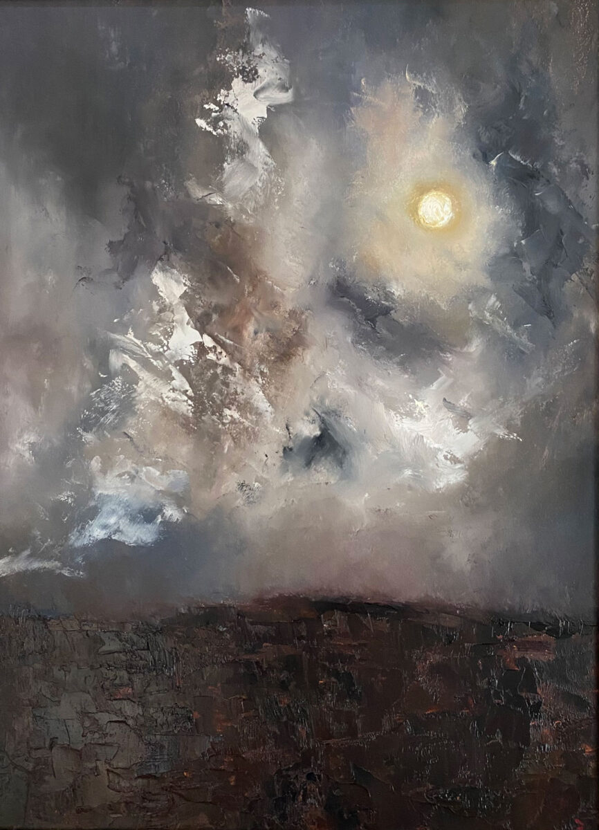 Moon Lit Night on the Bog - Original landscape oil painting Emily McCormack