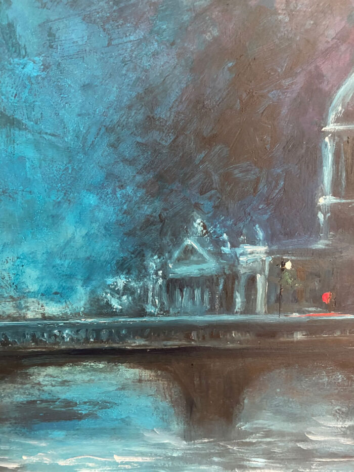 THE COURT RESTS - original cityscapre oil painting by Emily McCormack