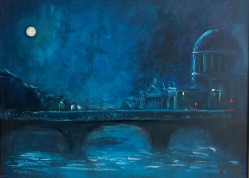 THE COURT RESTS - original cityscapre oil painting by Emily McCormack