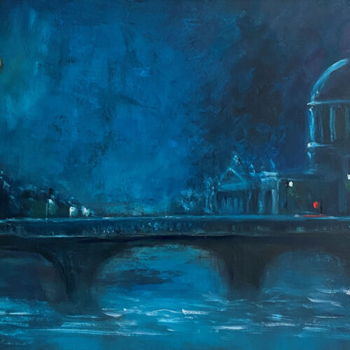 THE COURT RESTS - original cityscapre oil painting by Emily McCormack