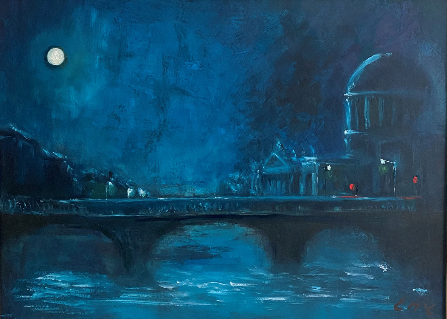THE COURT RESTS - original cityscapre oil painting by Emily McCormack
