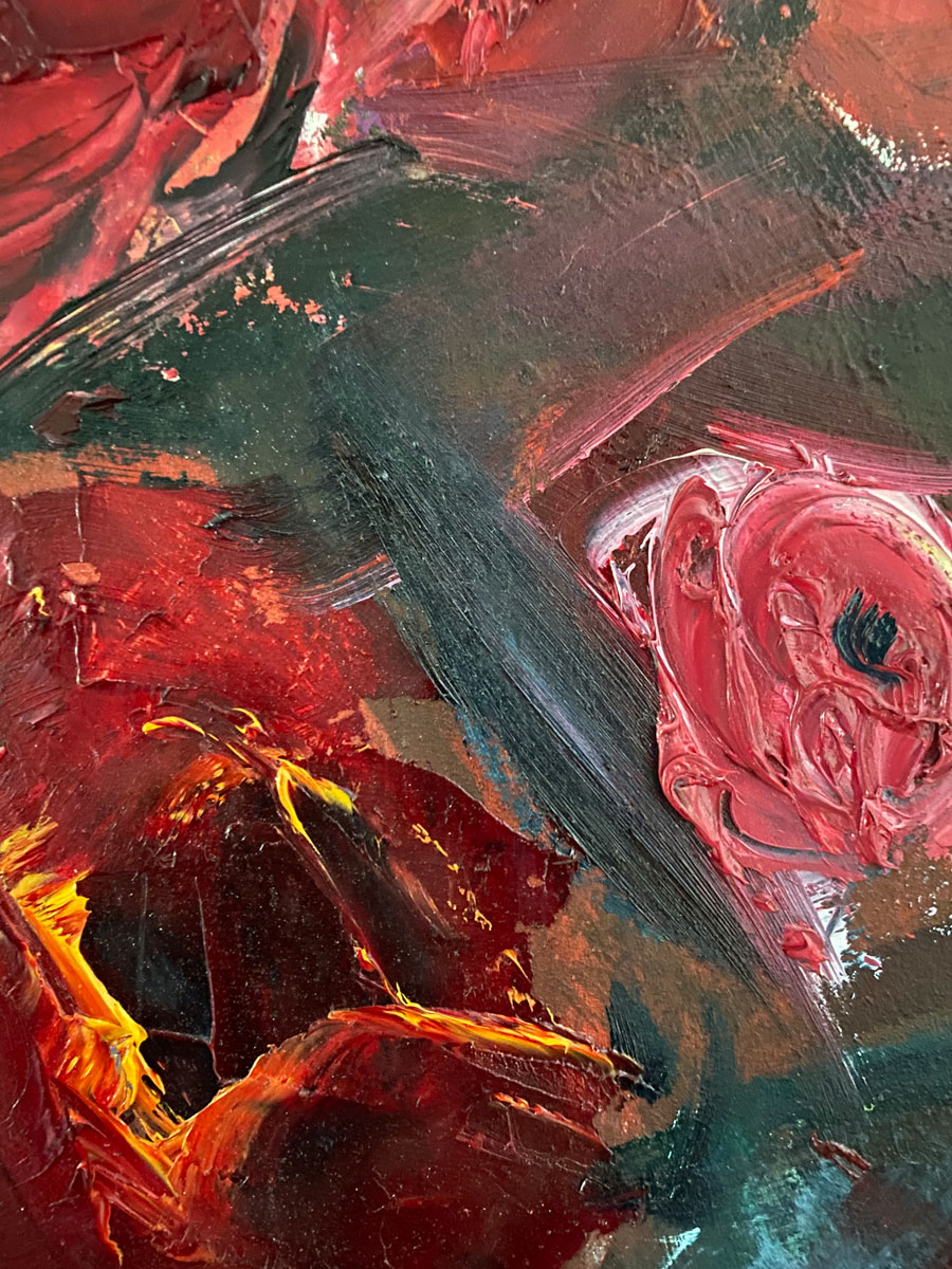 The Last of the Summer Roses - original floral oil painting