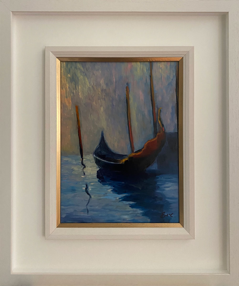 The Little Gondola - after Monet - cityscape oil painting