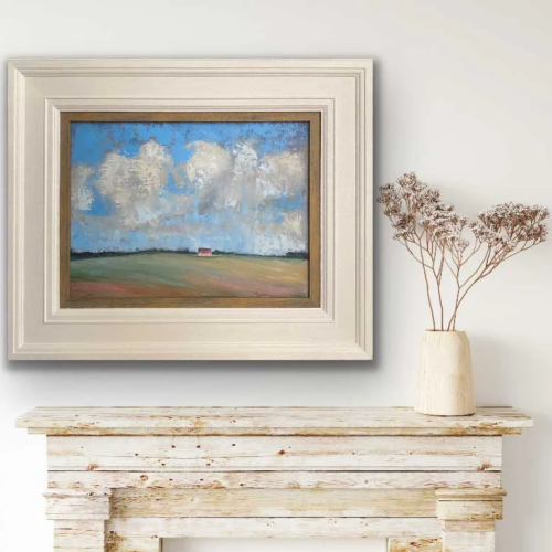 THE RED SHED BENEATH THE ROLLING CLOUDS by Irish artist Emily McCormack
