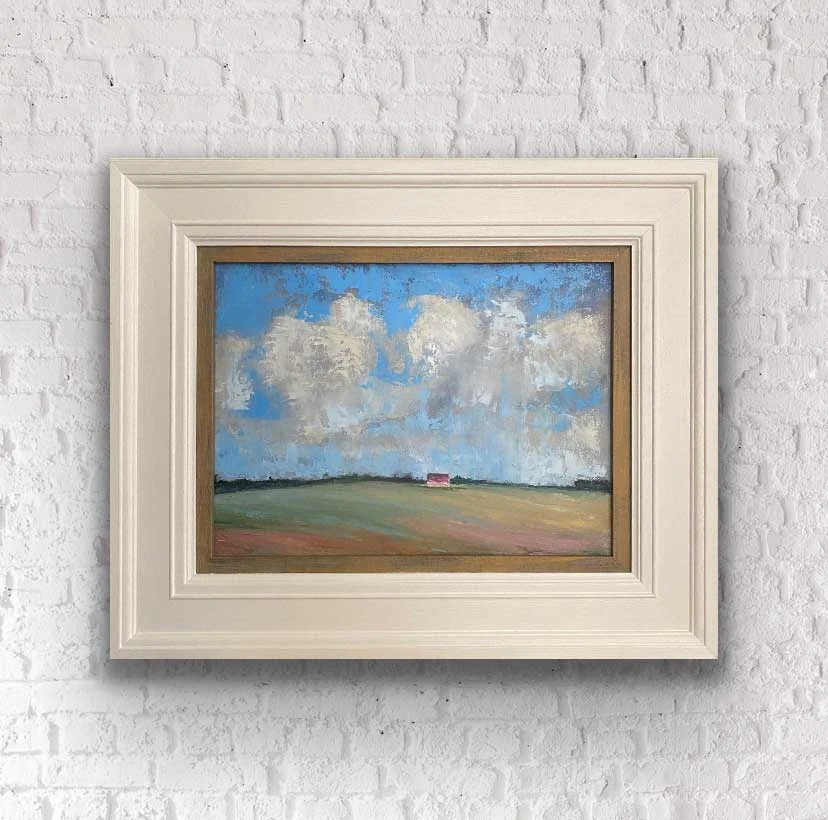 THE RED SHED BENEATH THE ROLLING CLOUDS by Irish artist Emily McCormack