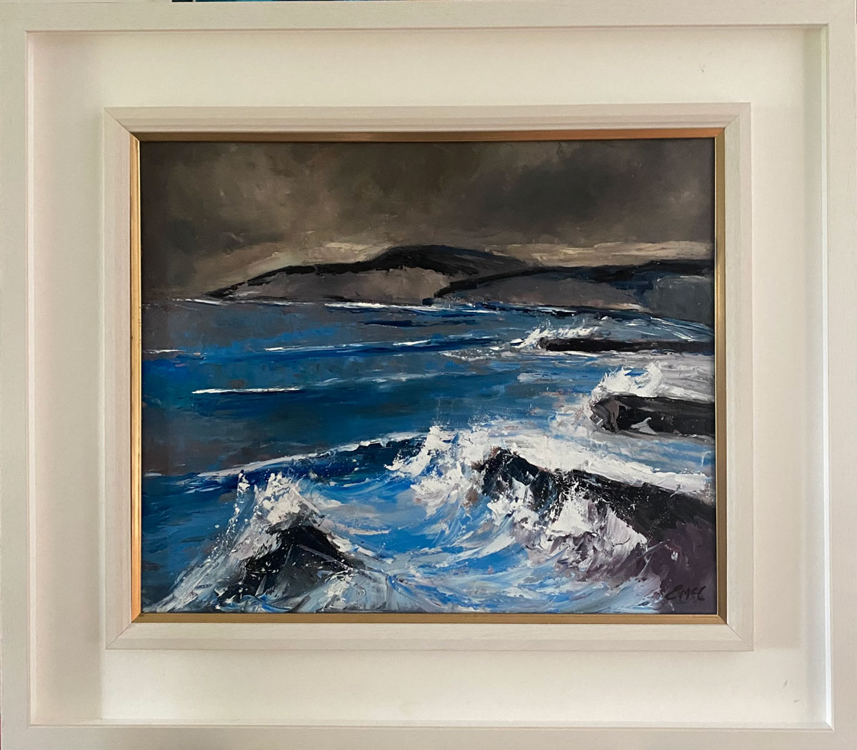 The Waves Crashed Along The Wil Atlantic Way - Original Seascape Oil Painting