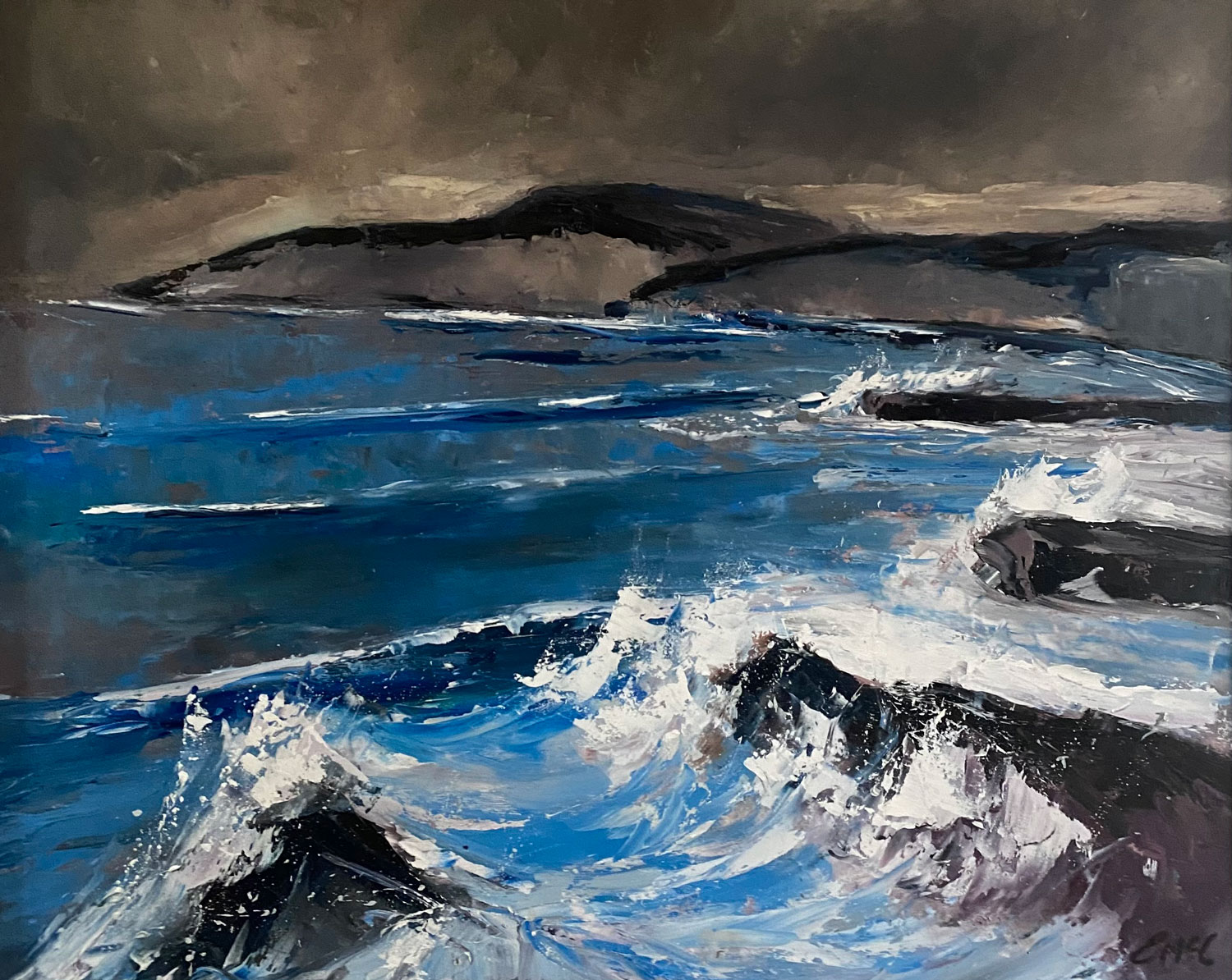 Oil Irish Seascape Fine art Print of Original Oil Painting Wild