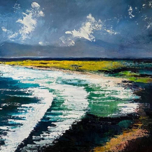 The waves danced across the Rossbeigh shores - Landscape oil painting