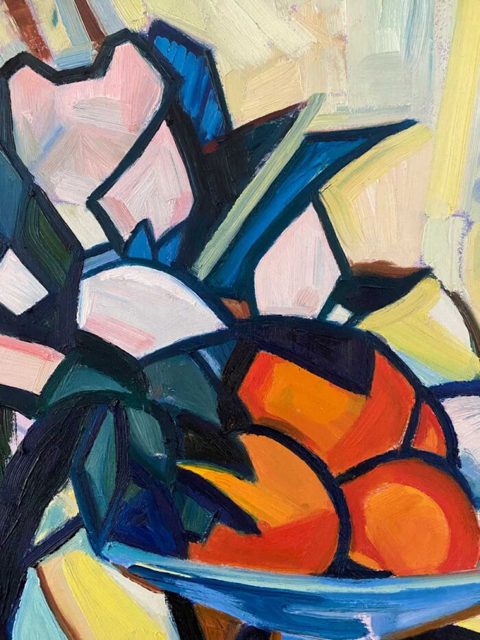 Flower Pot and Oranges - after Peploe - oil on board