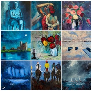 examples of my work using the colour blue