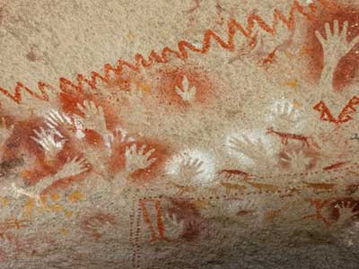 pre-historic hand paintings