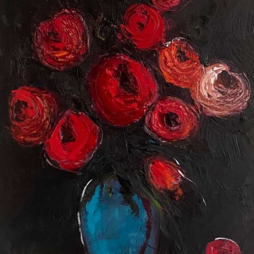 Roses My Luv - Original floral oil painting