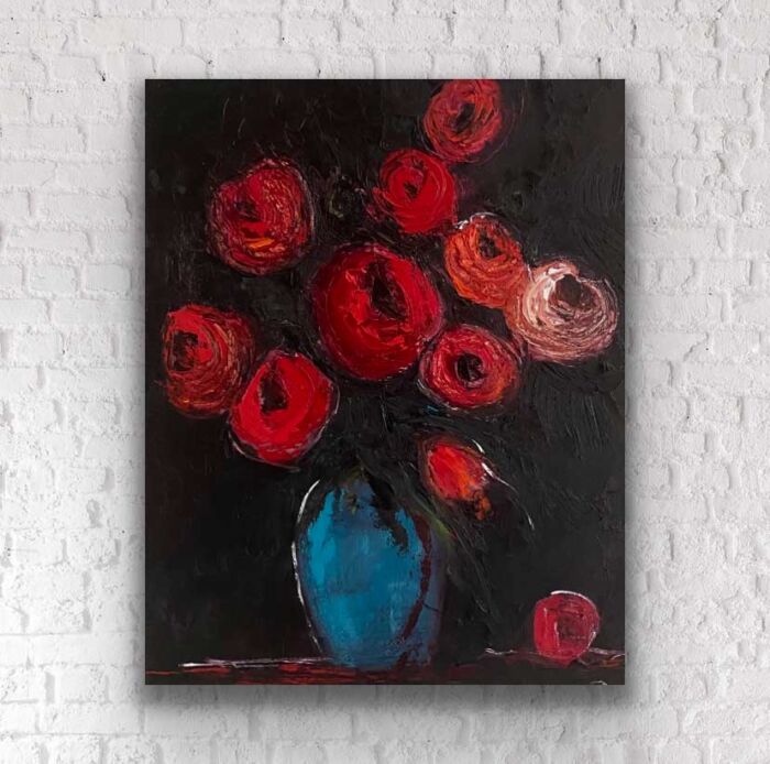 Roses My Luv - Original floral oil painting