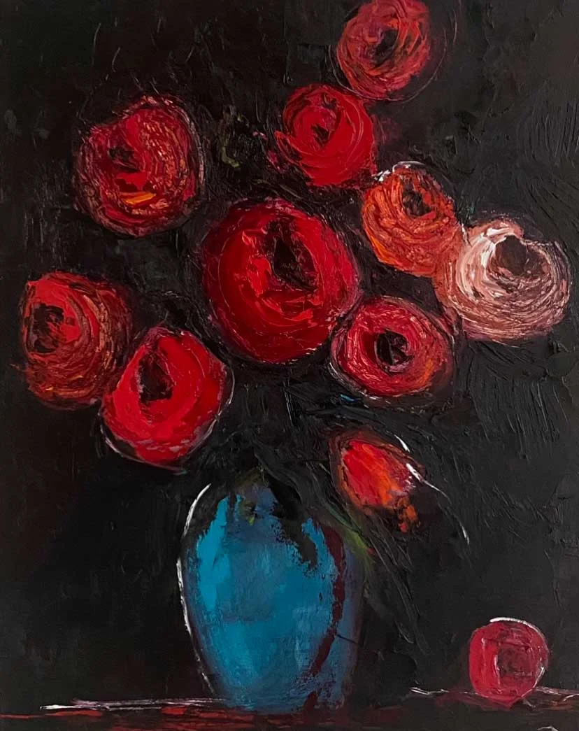 Roses My Luv – Original floral oil painting Roses My Luv - Original floral oil painting