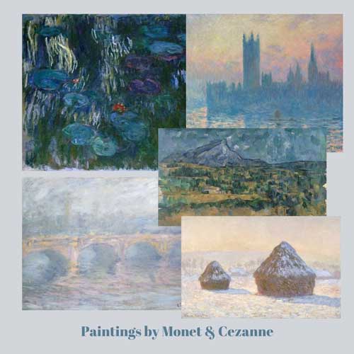 paintings by Monet and Cezanne