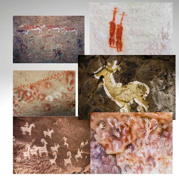 cave paintings using white paint