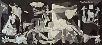 Guernica - painting with white