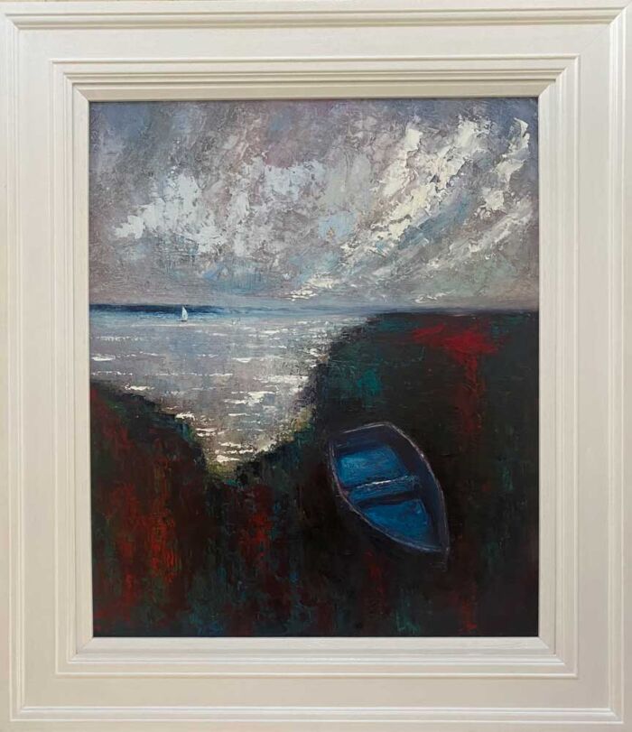 Loansome boat - original oil painting