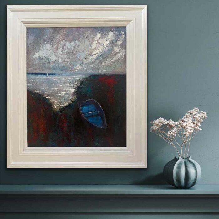 Loansome boat - original oil painting