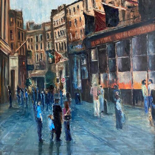 Summer Evening Dublin Grafton Street oil painting