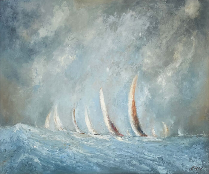 Just before the storm - seascape oil painting