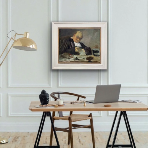 The Honourable Mr Justice Rests - original figure oil painting room set