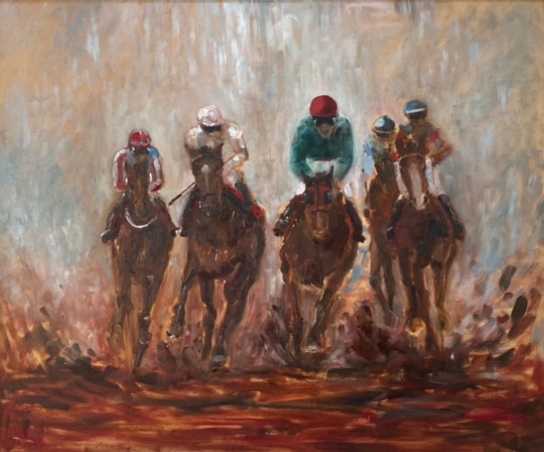 The Last Furlong - equine painting