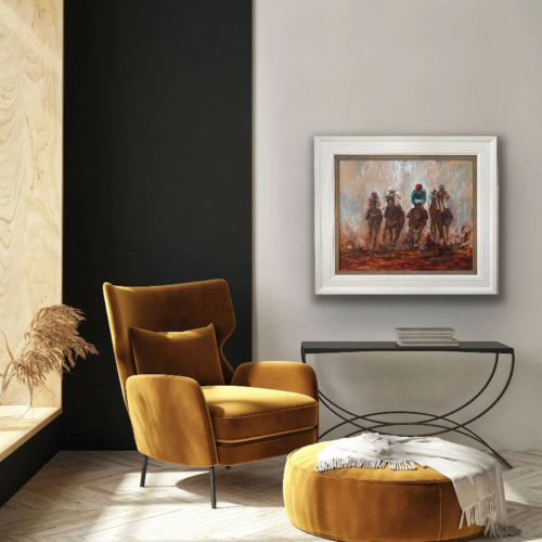 The Last Furlong - equine painting