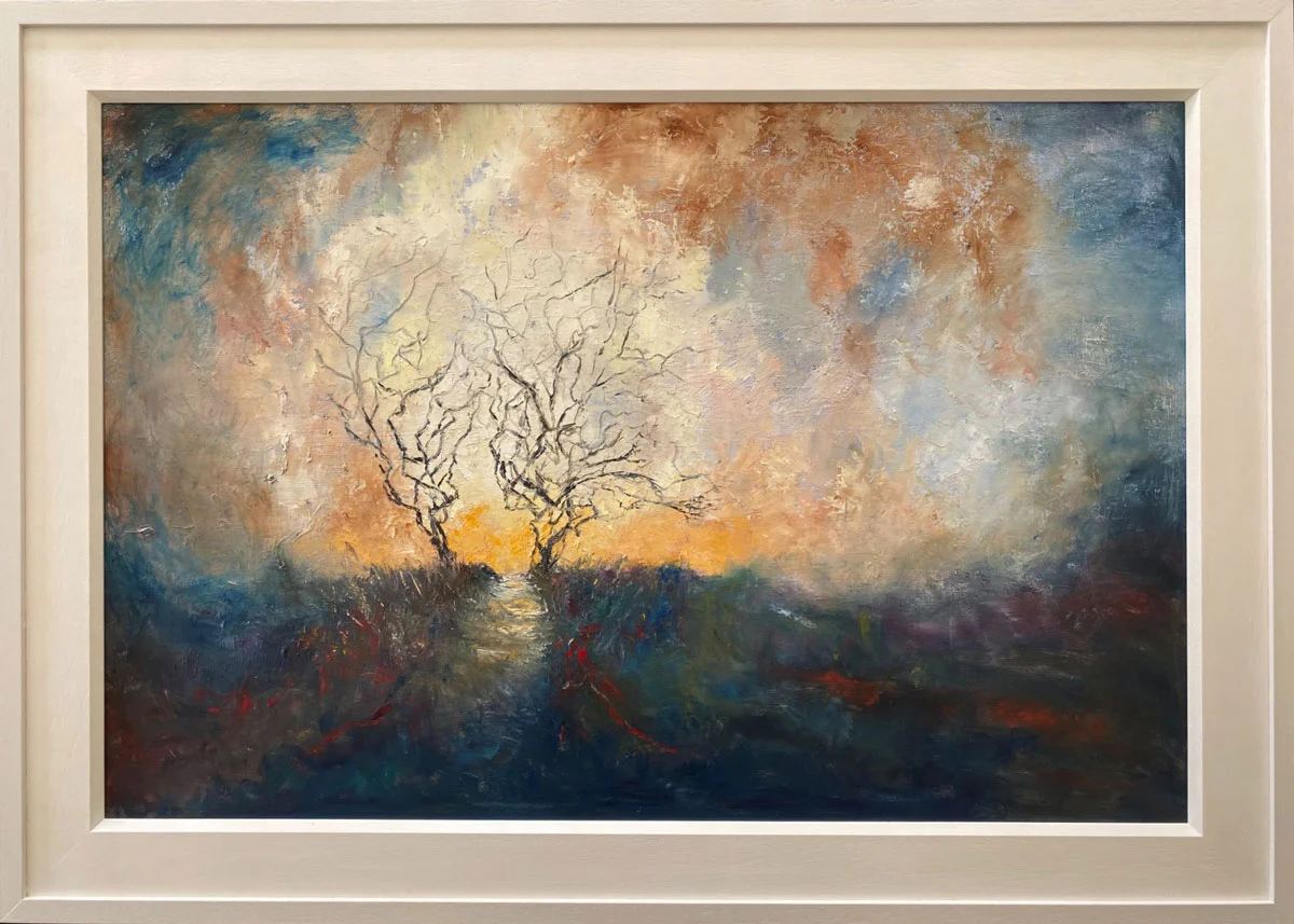 onwards to the underworld original landscape oil painting framed by Emily McCormack