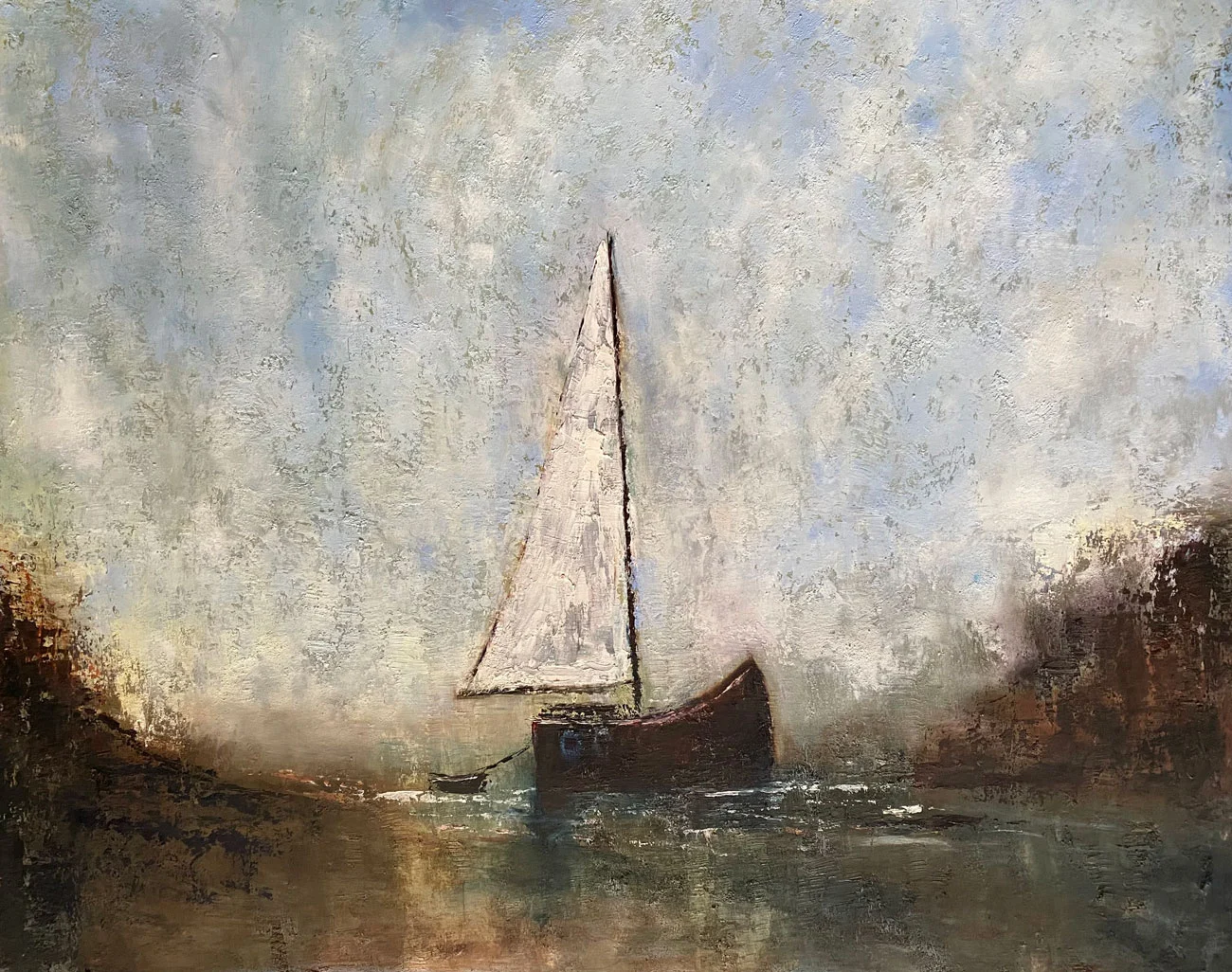 Adventure Awaits Those Prepared To Set Sail - original oil painting by Emily McCormack