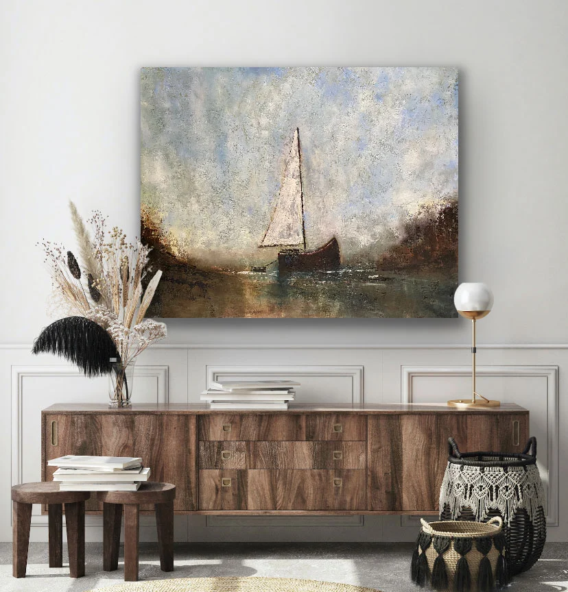 Adventure Awaits Those Prepared To Set Sail - original oil painting by Emily McCormack