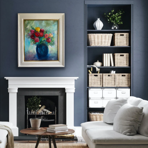 Floral oil painting - Sitting Pretty - bouquet of roses