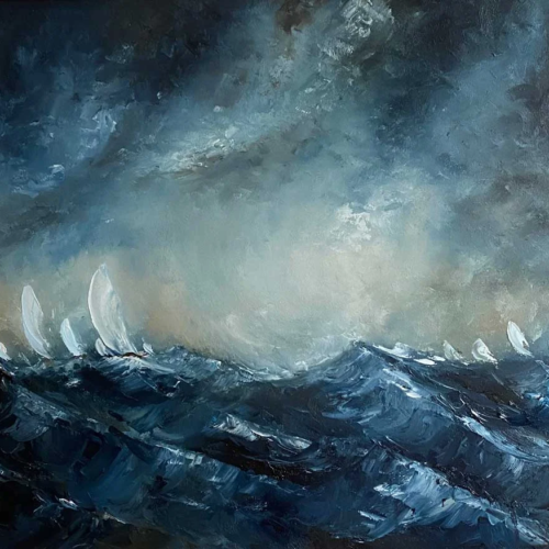 Homeward original seascape oil painting