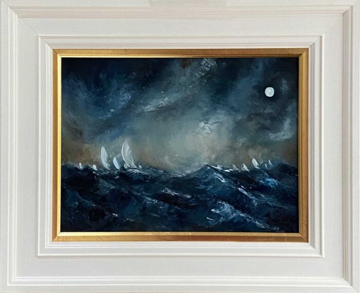 Homeward original seascape oil painting