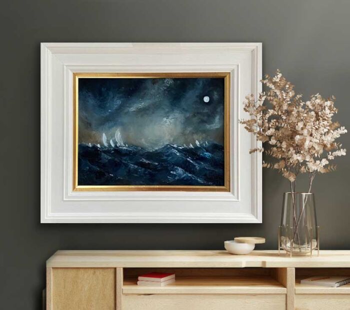 Homeward original seascape oil painting